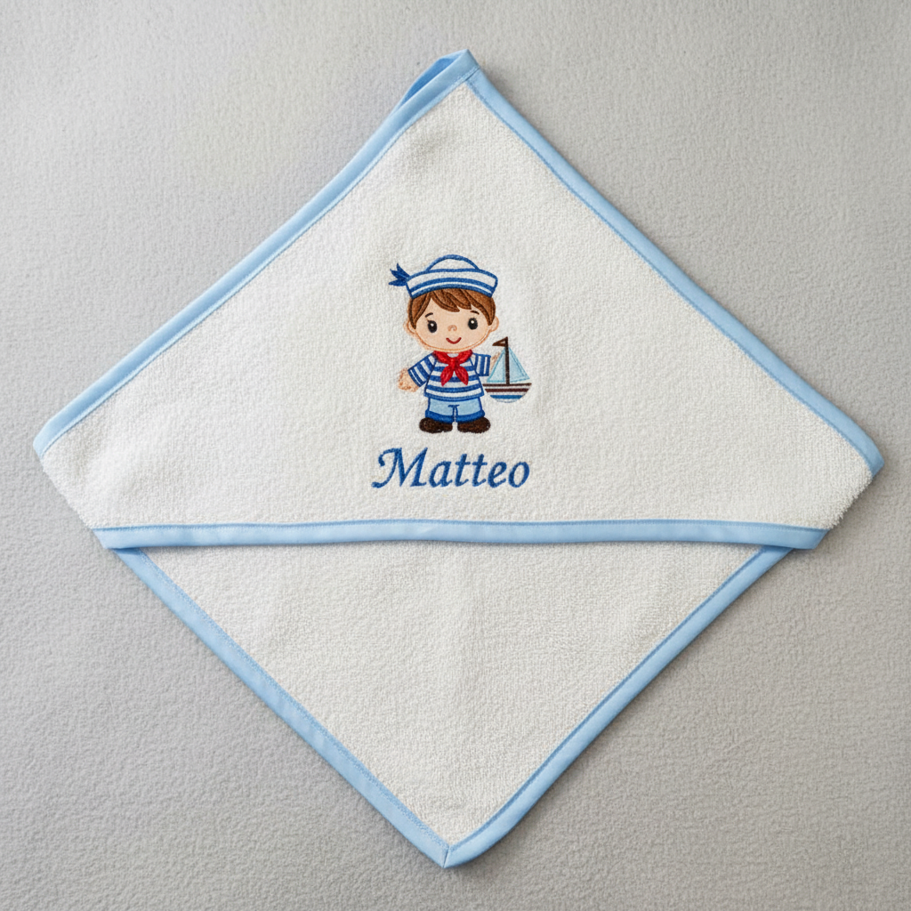 Accappatoio triangolo maschietto